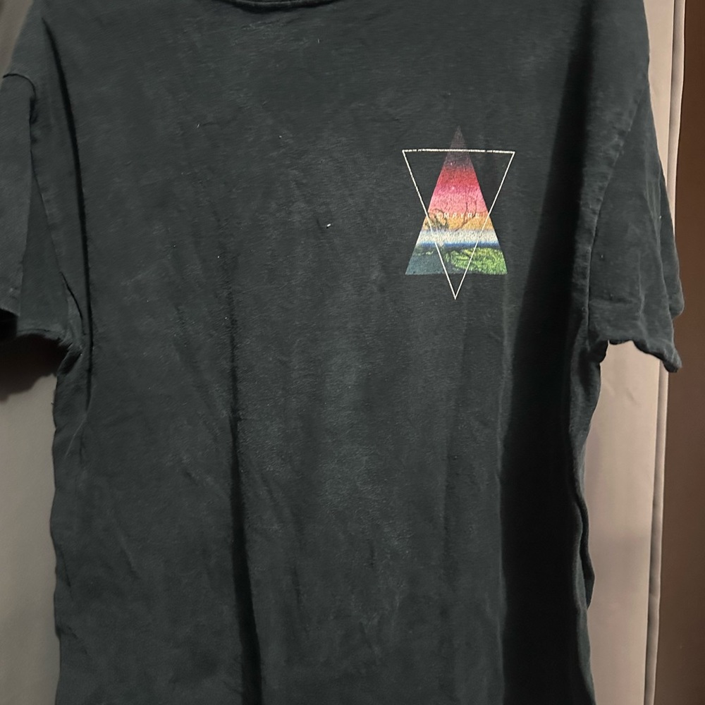 Empyre Black Tee with Colorful Triangle Graphic